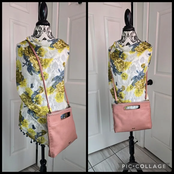 The Sak Linden Pebbled Leather Vintage Coral Handbag - Picture 5 of 15